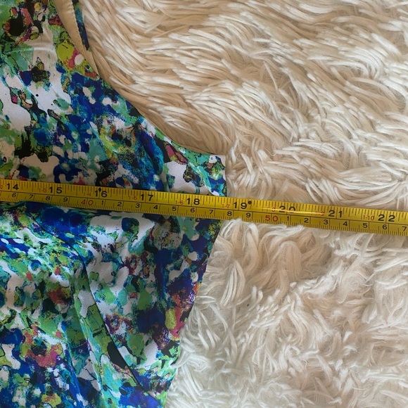 Ann Taylor Floral BLue Green High Low Sleeveless Tiered MIDI Dress Women’s Sz 10 - Picture 9 of 11